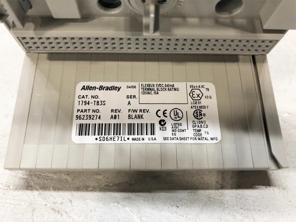 Allen Bradley 1794-TB3S Flexbus I/O Terminal Base